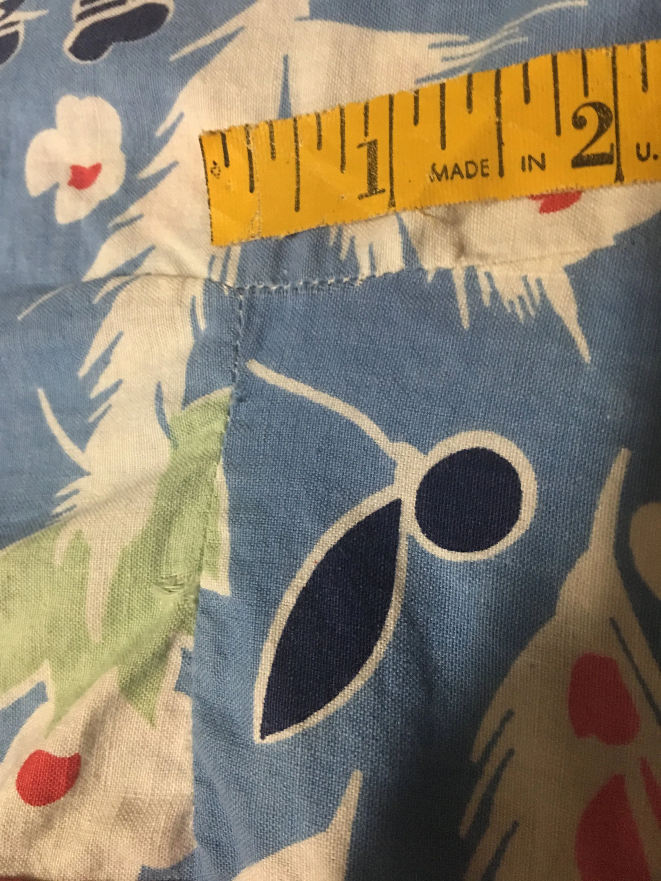 1930s RARE beach pajamas feather apple print small medium | new spring summer