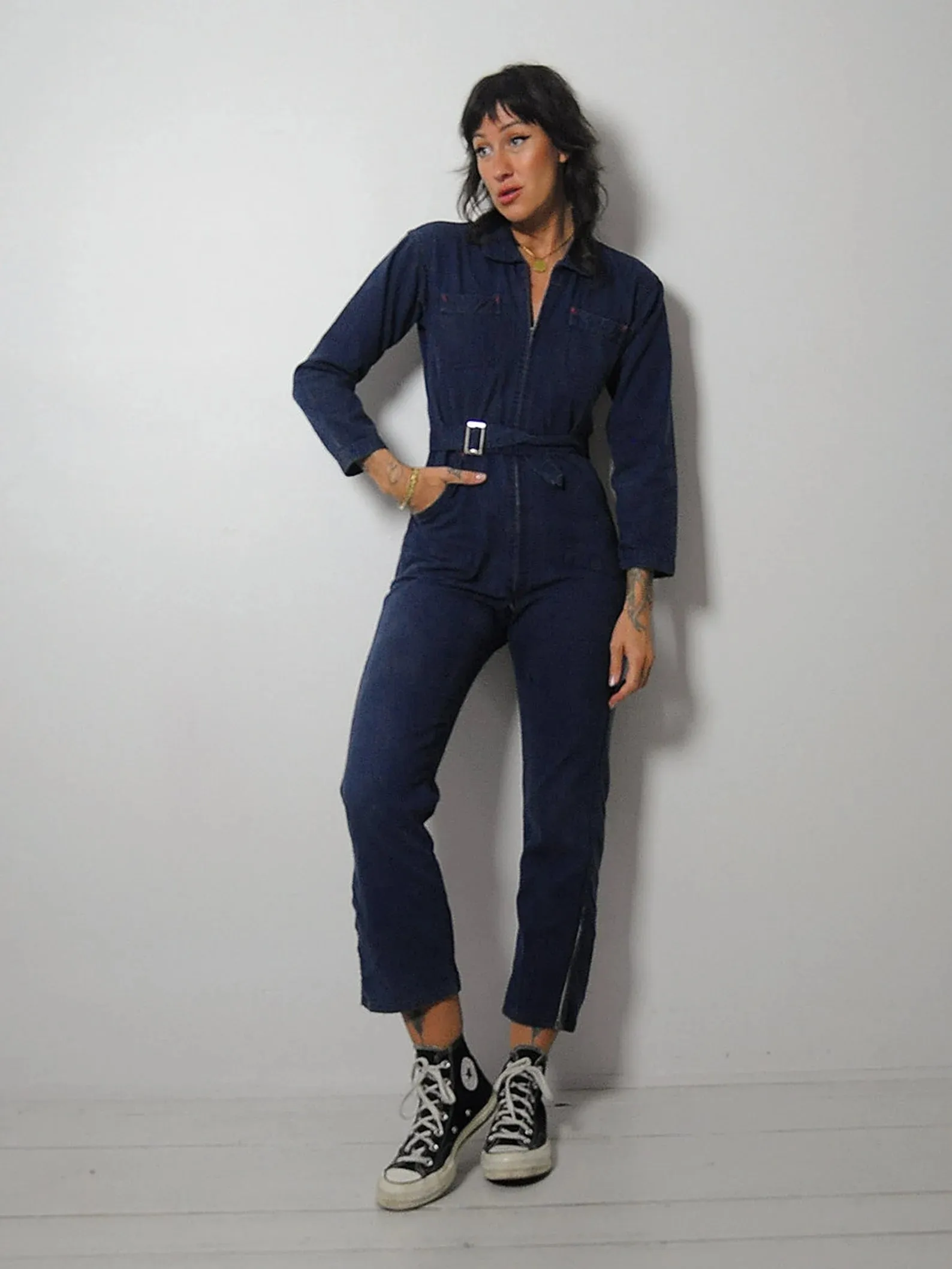 1950's Indigo Denim Zipper Jumpsuit