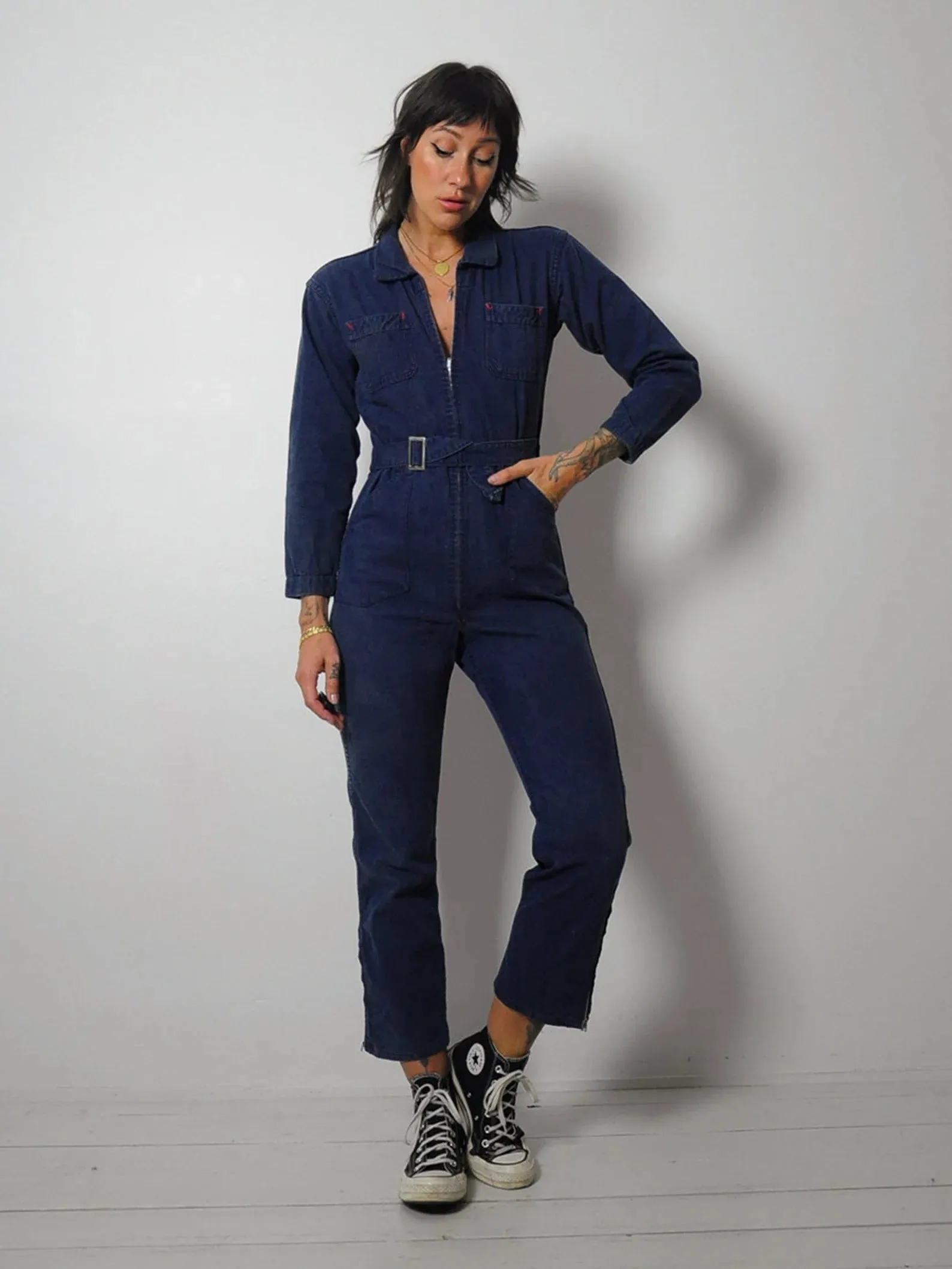 1950's Indigo Denim Zipper Jumpsuit