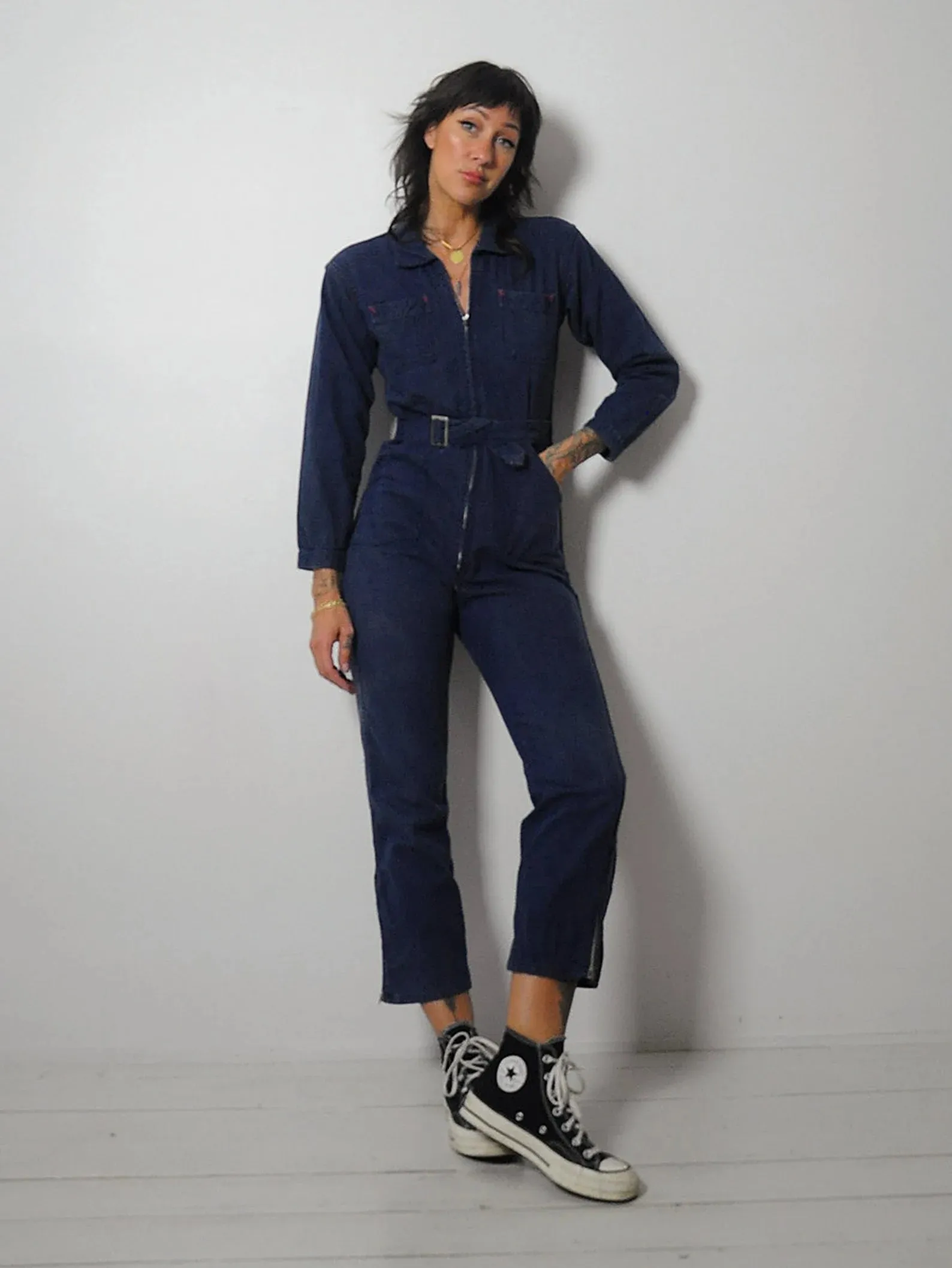 1950's Indigo Denim Zipper Jumpsuit