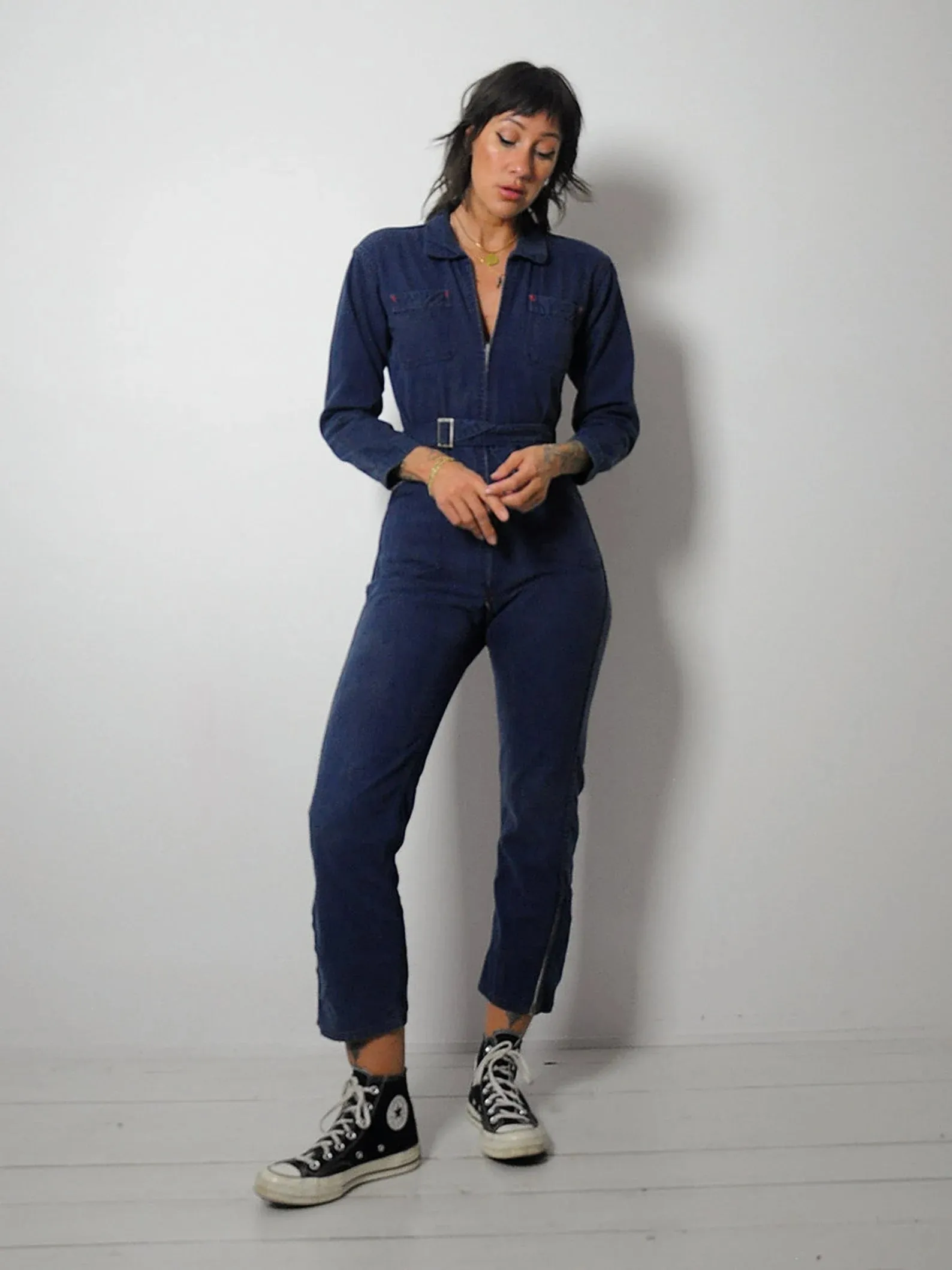 1950's Indigo Denim Zipper Jumpsuit