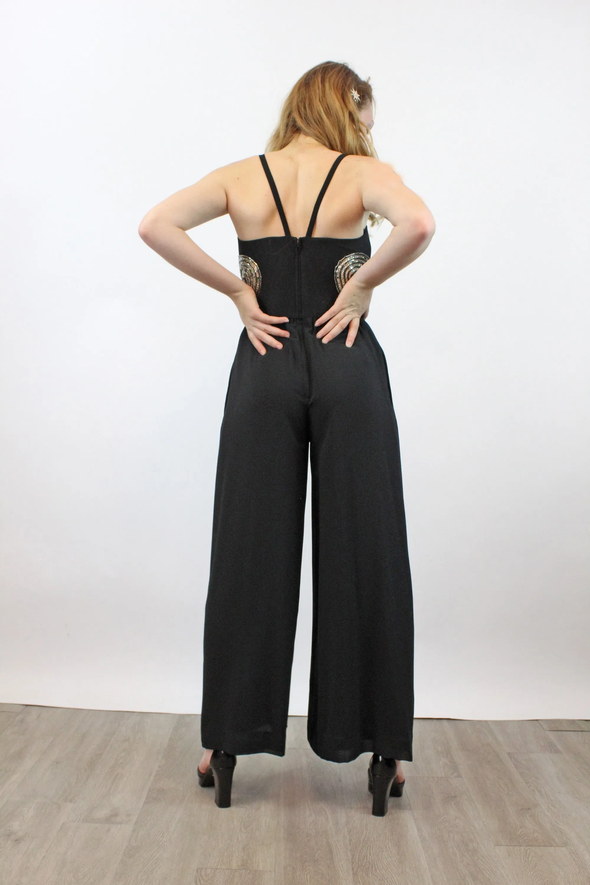 1960s MR BLACKWELL custom jumpsuit sequin xs | new winter