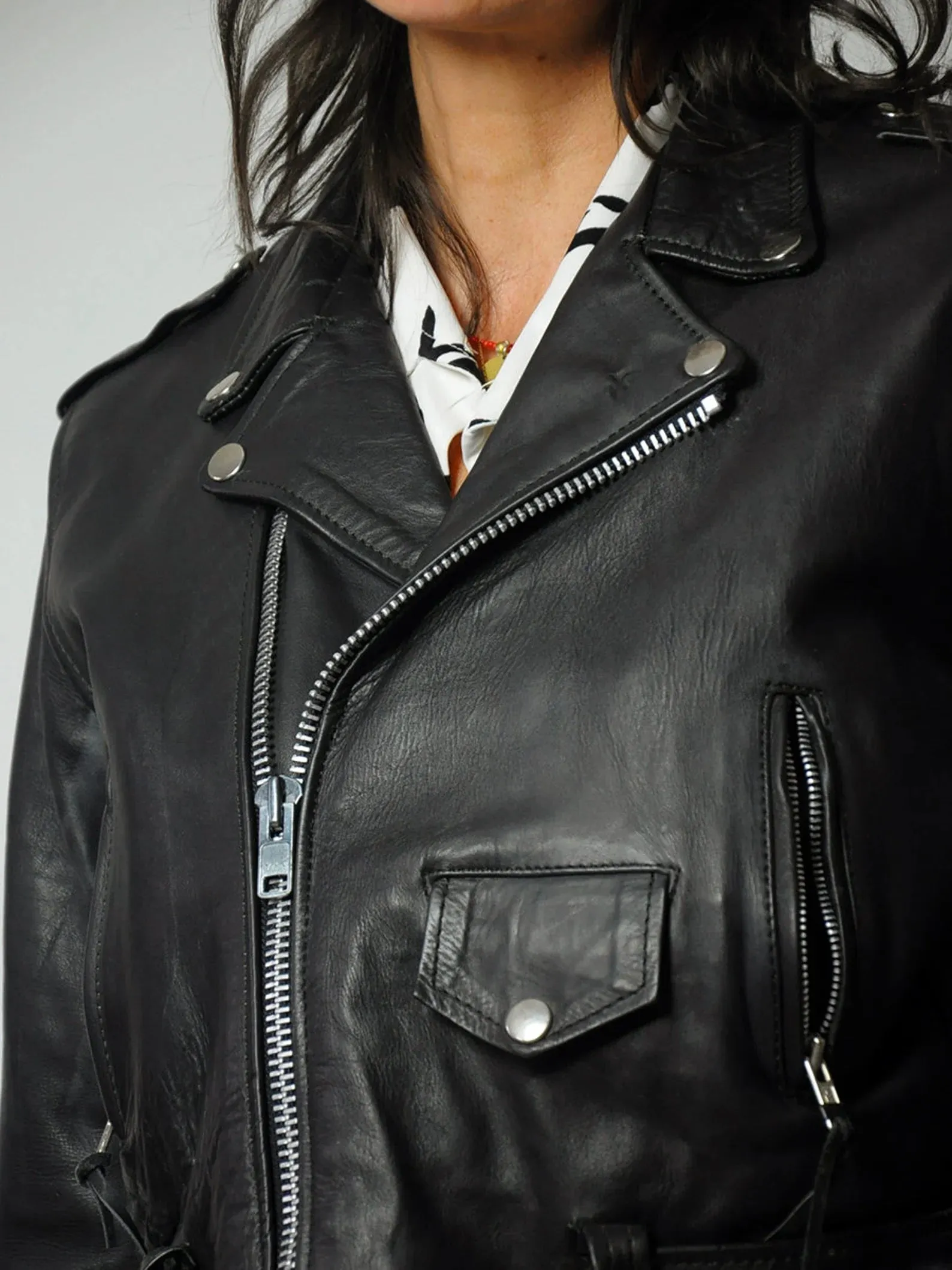 1980's Cropped Leather Motorcycle Jacket