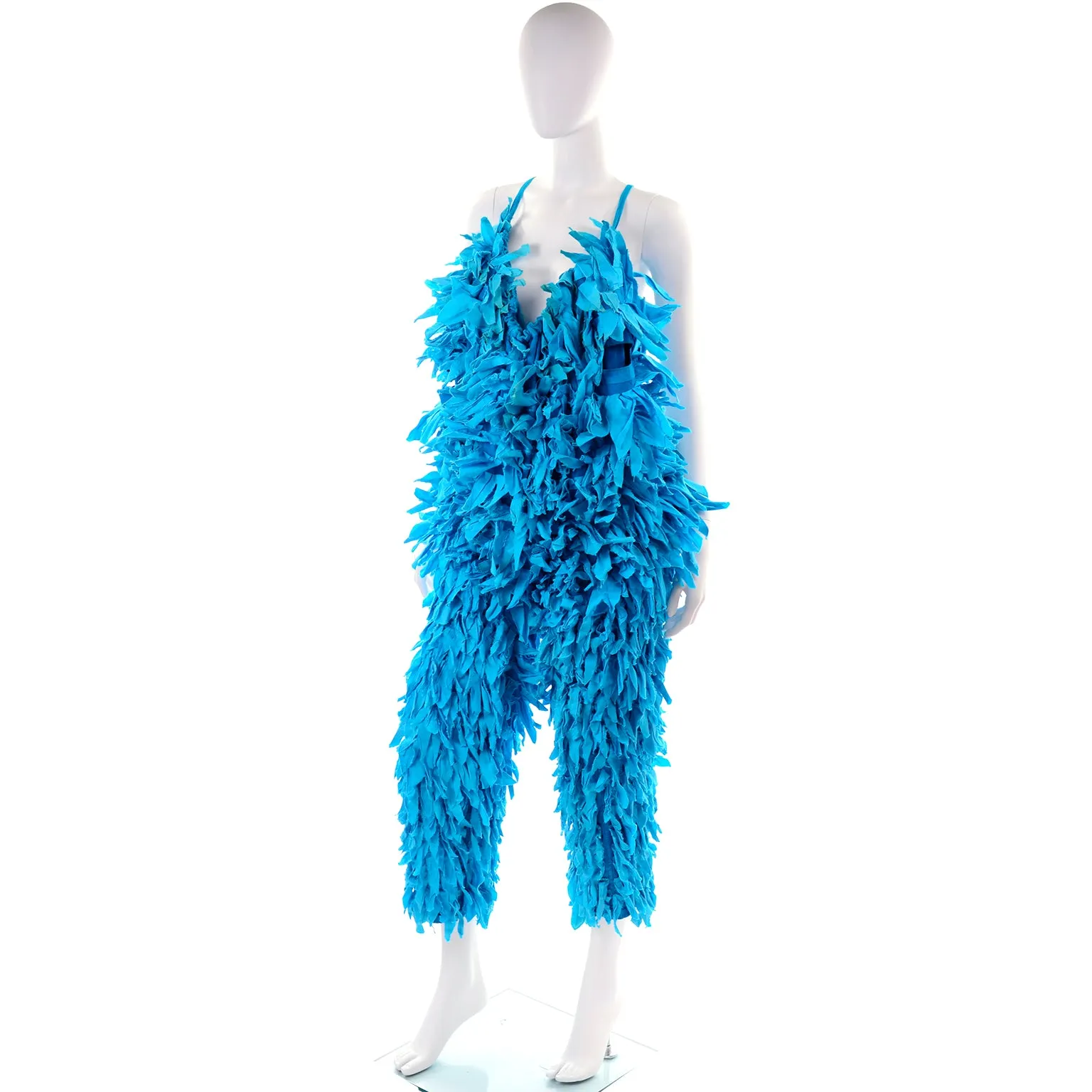 1982 Space Island Light Industries Rare Blue Fringe Jacket or Jumpsuit