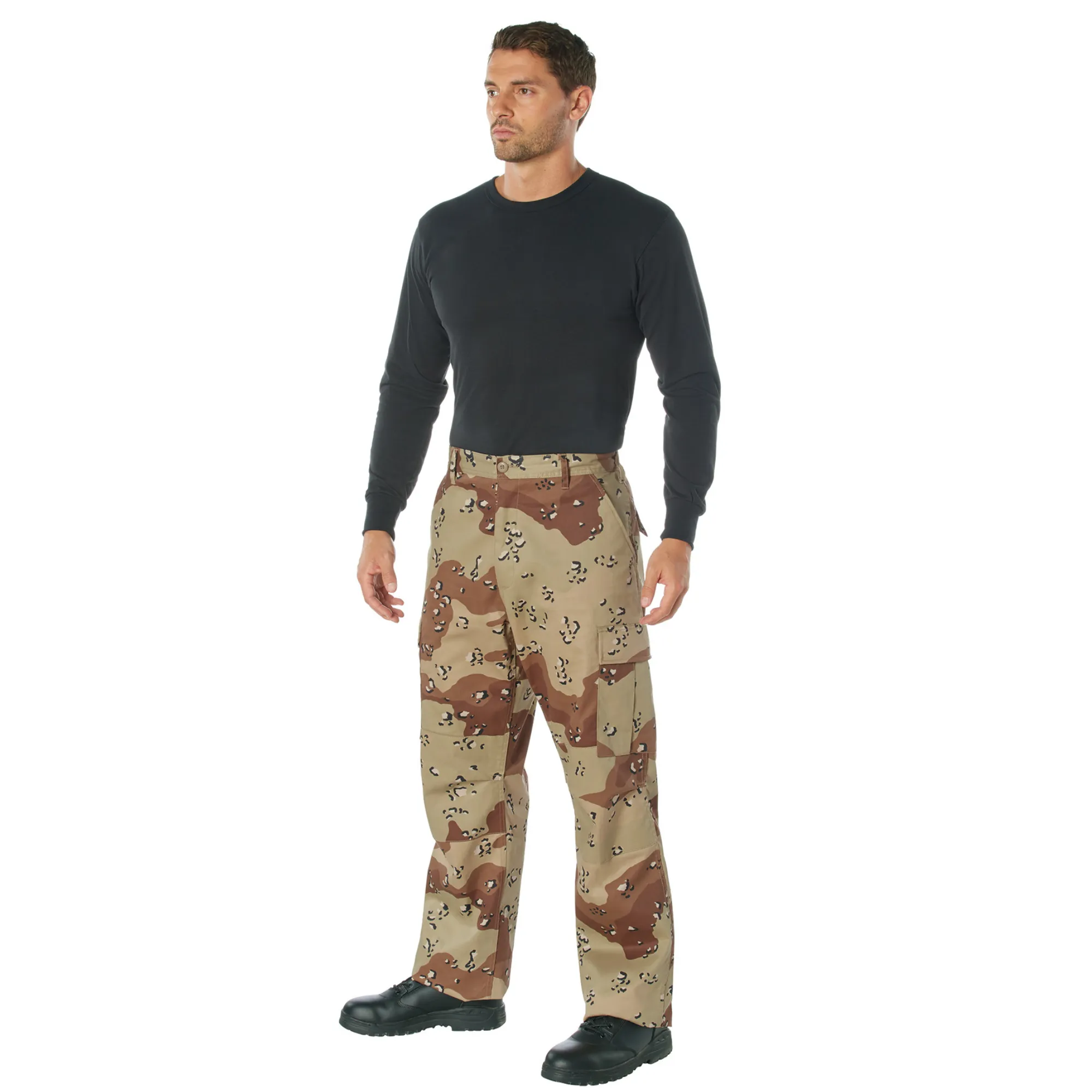 6-Color Desert Camo - Military BDU Pants with Zipper Fly - Cotton Polyester Twill