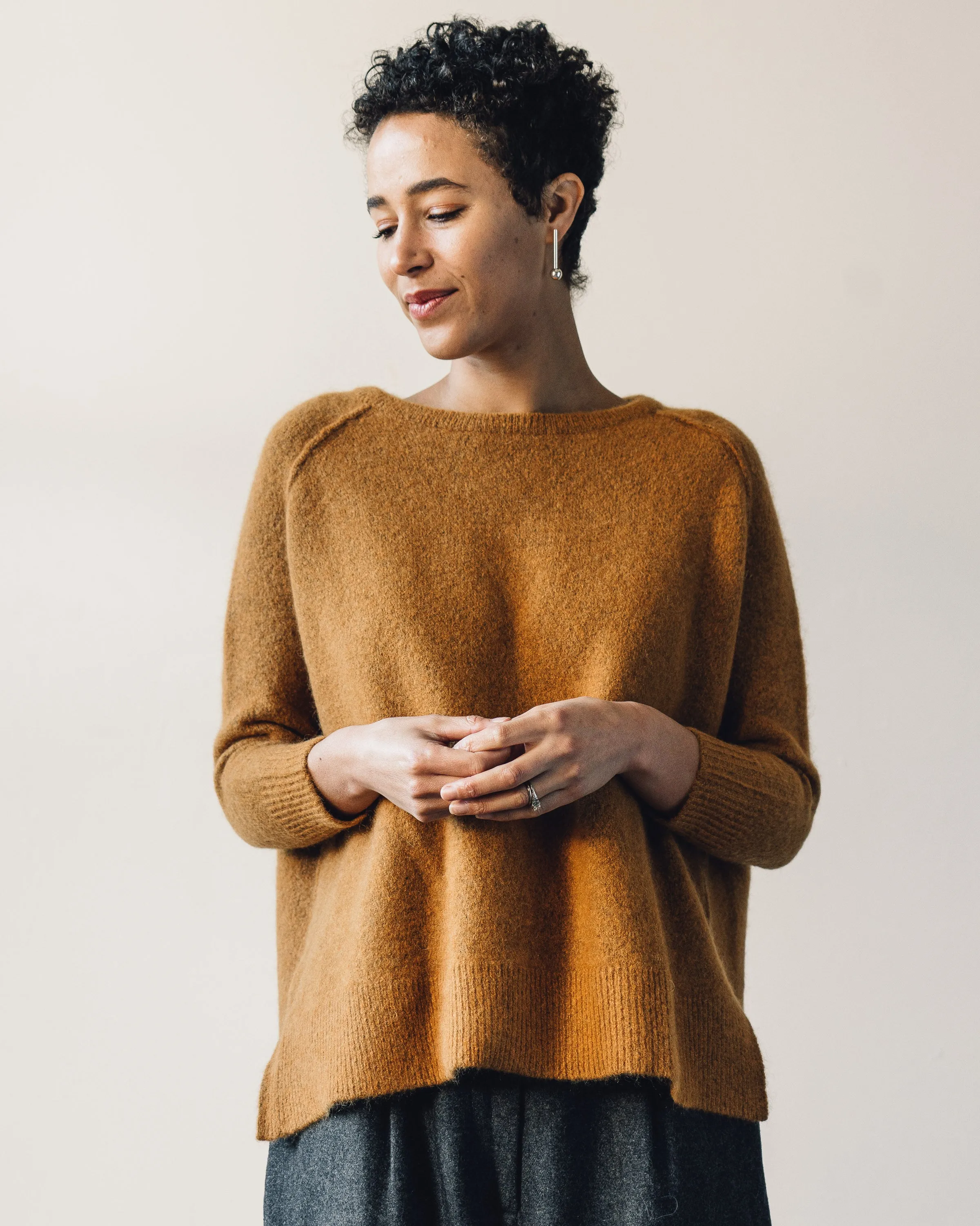 7115 Exposed Seams Sweater, Pumpkin