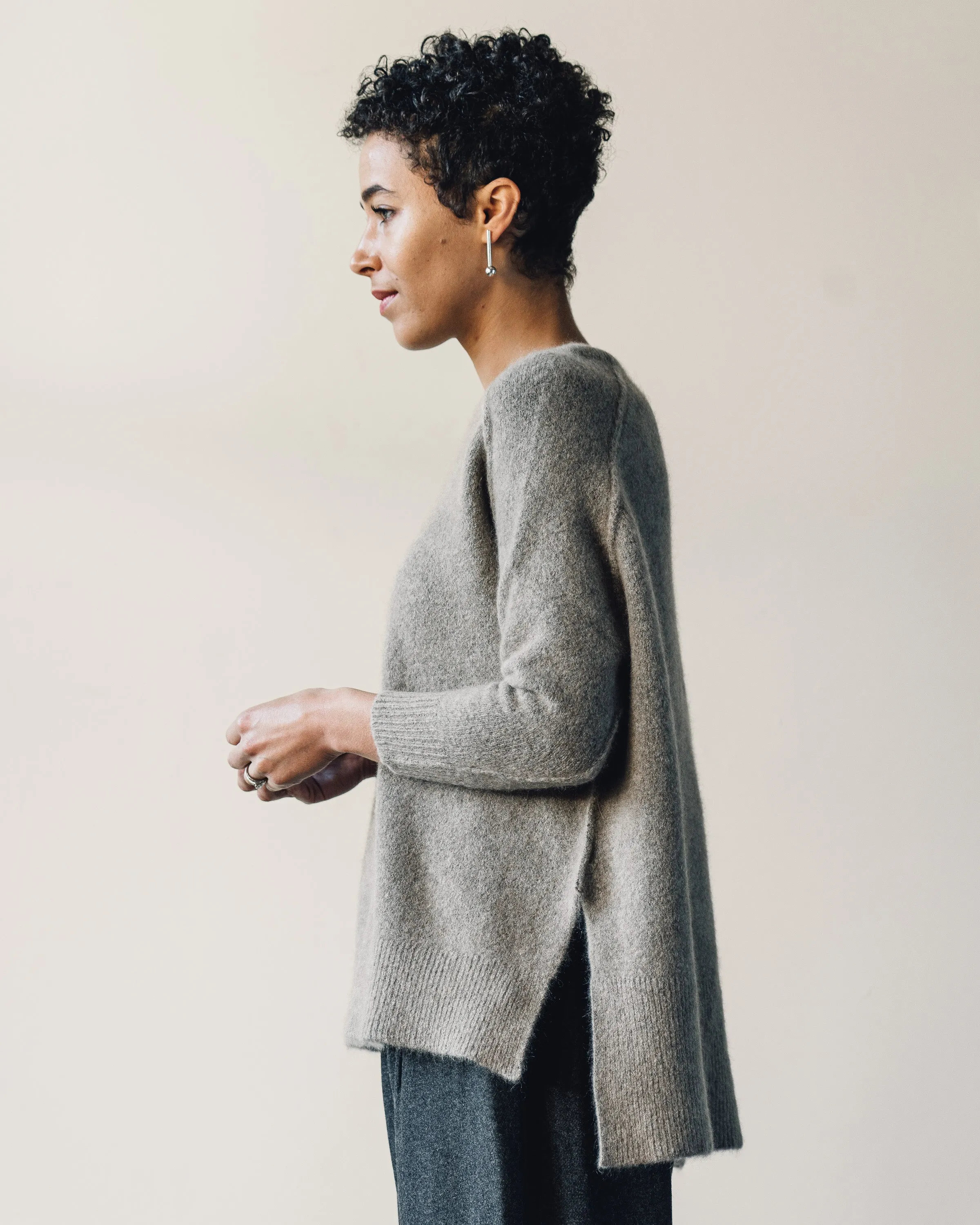 7115 Exposed Seams Sweater, Walnut