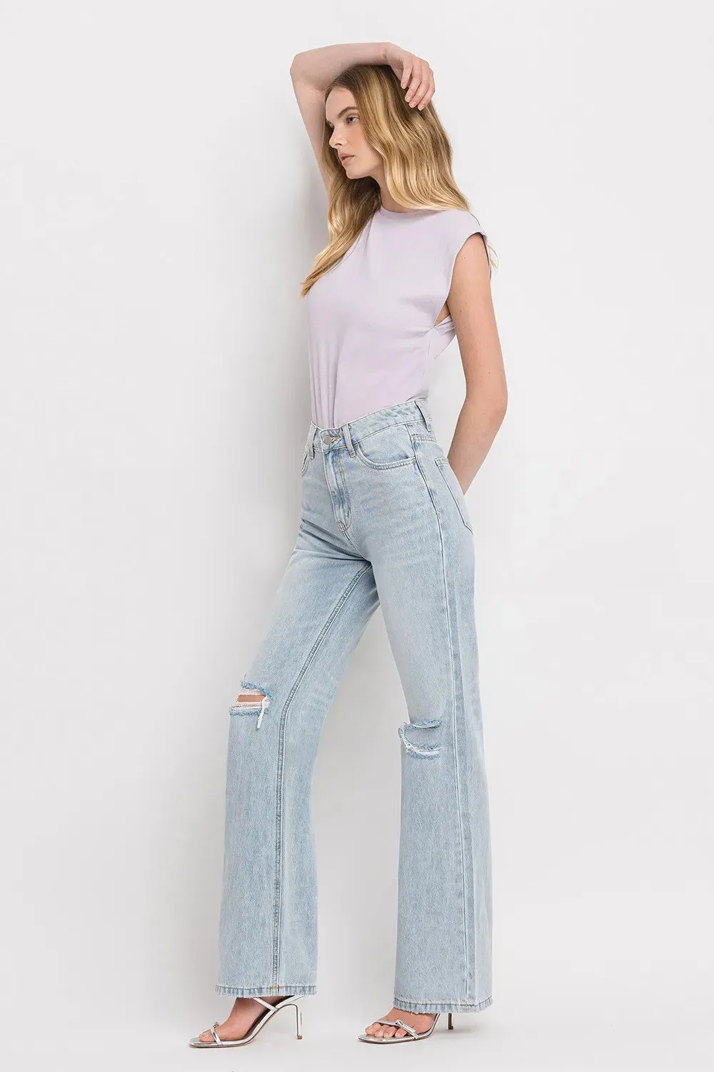 90'S Vintage Super High Rise Flare Jeans