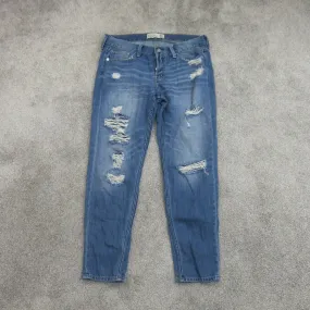 Abercrombie & Fitch Womens Boyfriend Jeans Straight Leg Mid Rise Blue 6 Regular