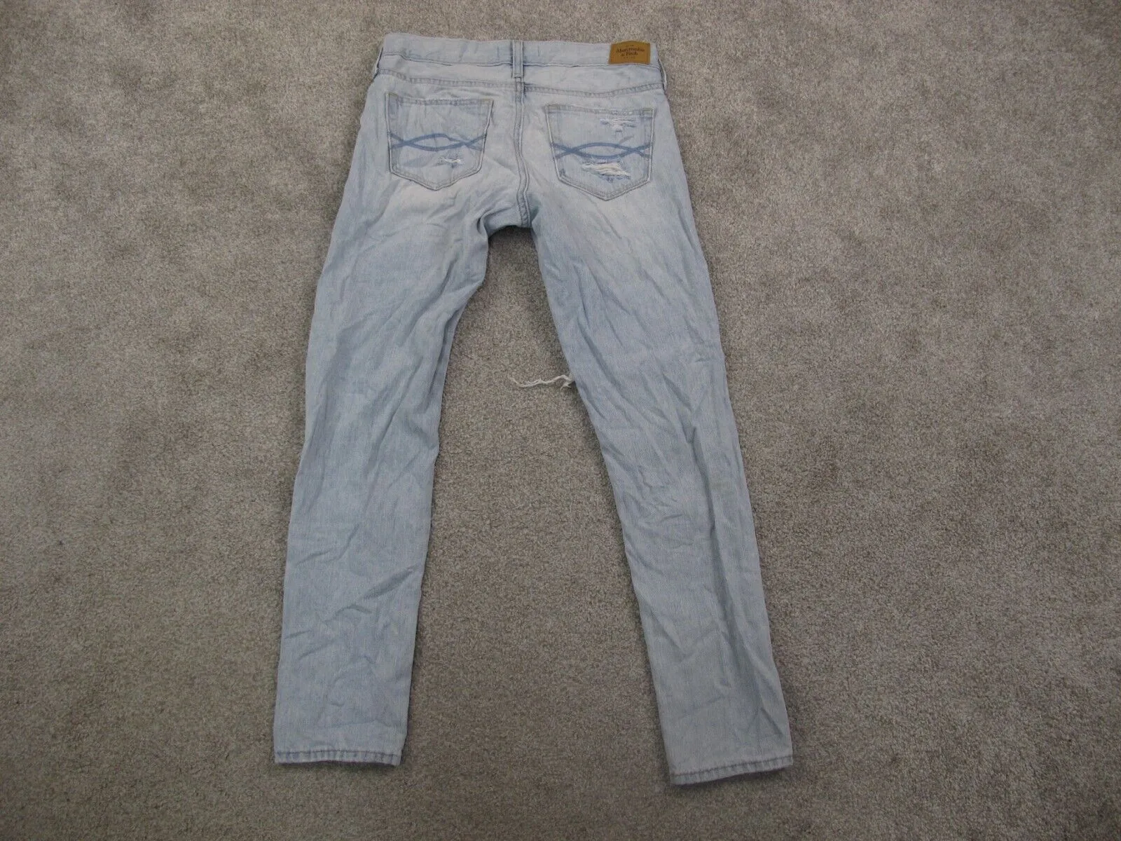 Abercrombie & Fitch Womens Jeans Skinny Leg Distressed Denim Blue Size W24