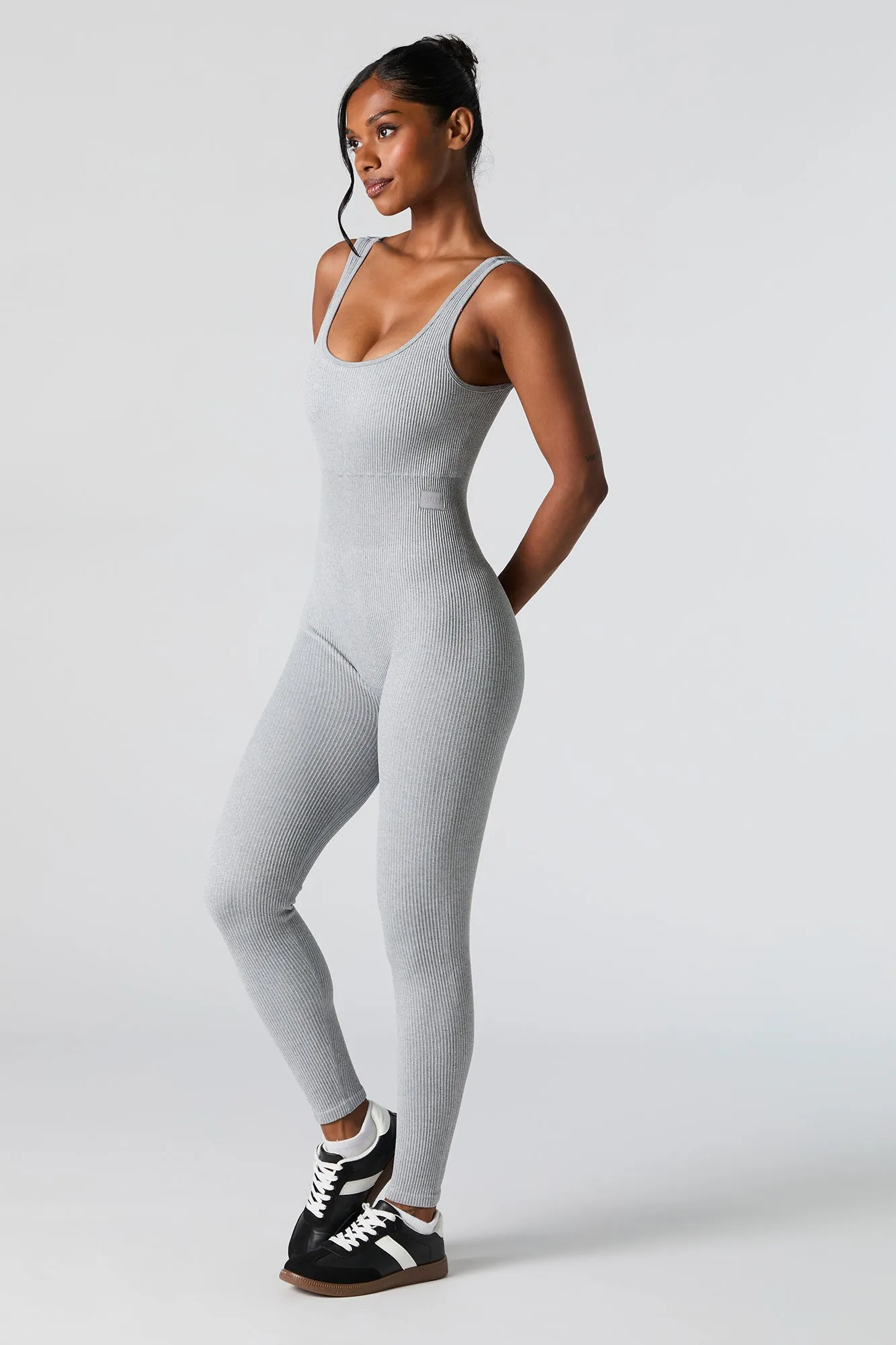 Active Seamless Ribbed Sleeveless Jumpsuit