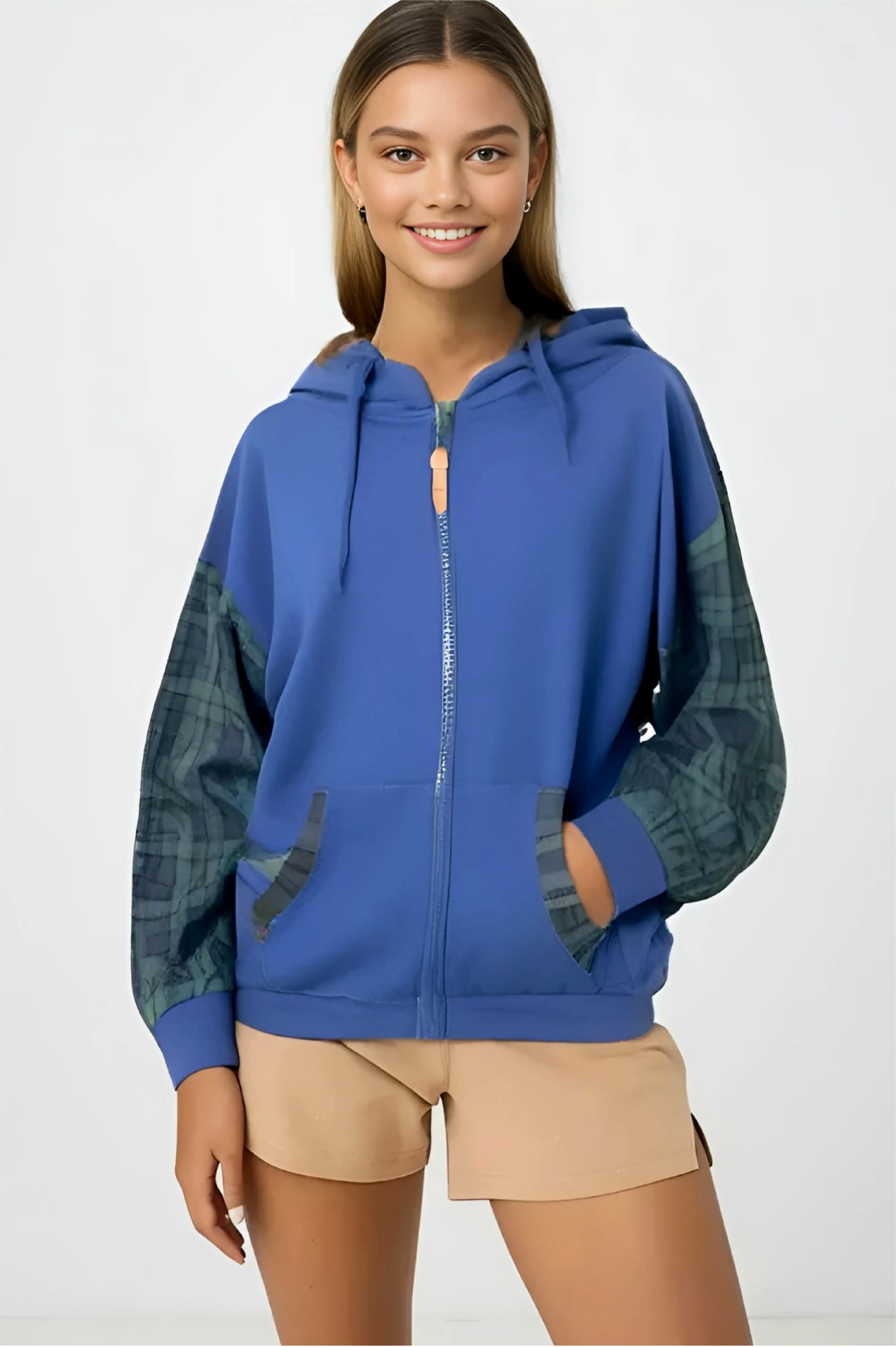 Adaptive Kids Hoodie with Cargo Pocket & Magnetic Zipper for Easy Undressing