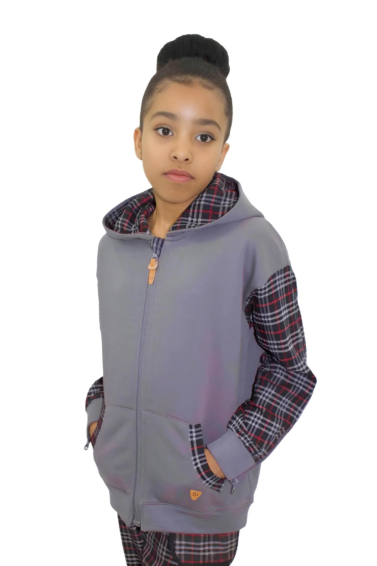 Adaptive Kids Hoodie with Cargo Pocket & Magnetic Zipper for Easy Undressing