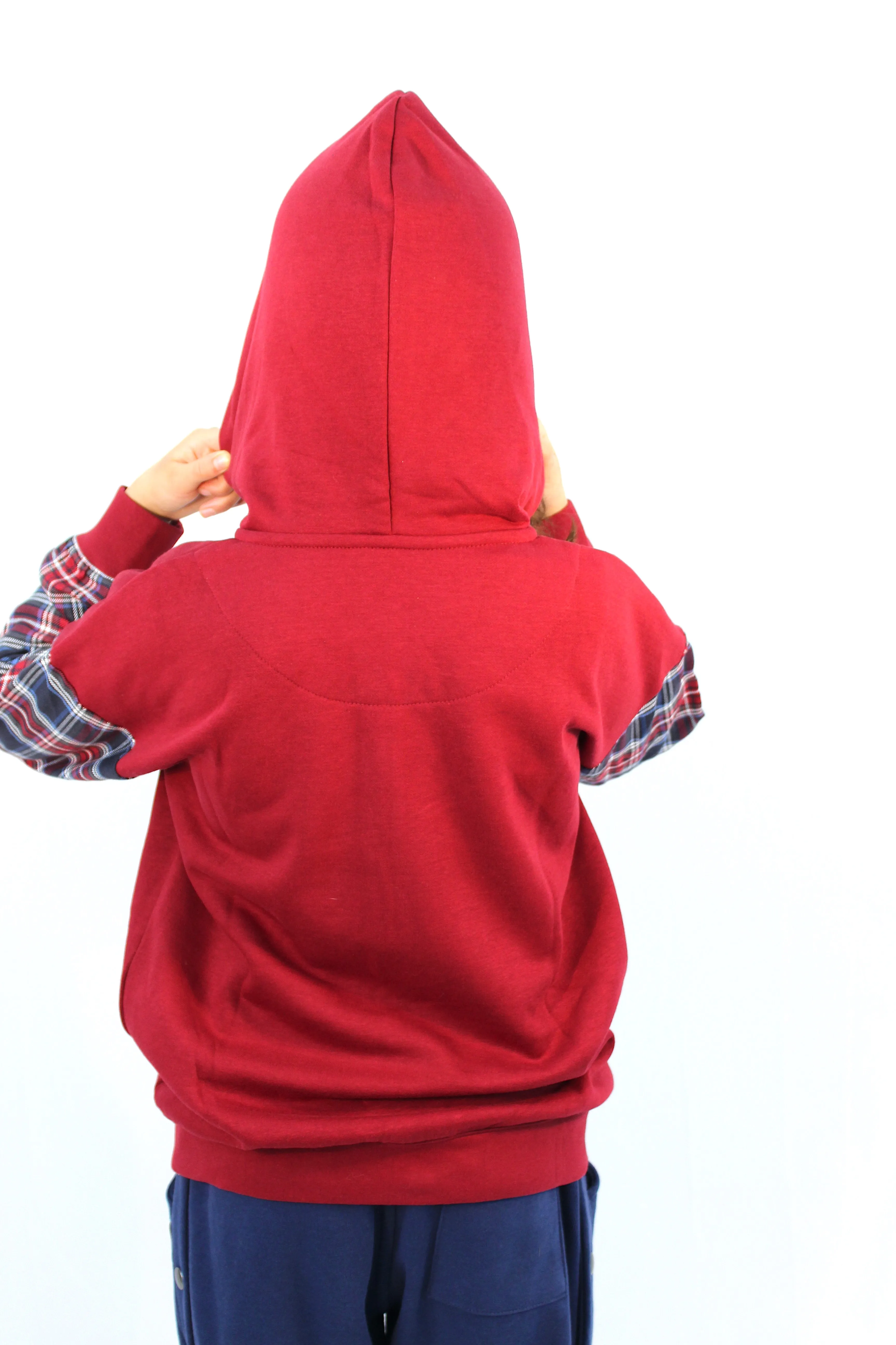 Adaptive Kids Hoodie with Cargo Pocket & Magnetic Zipper for Easy Undressing