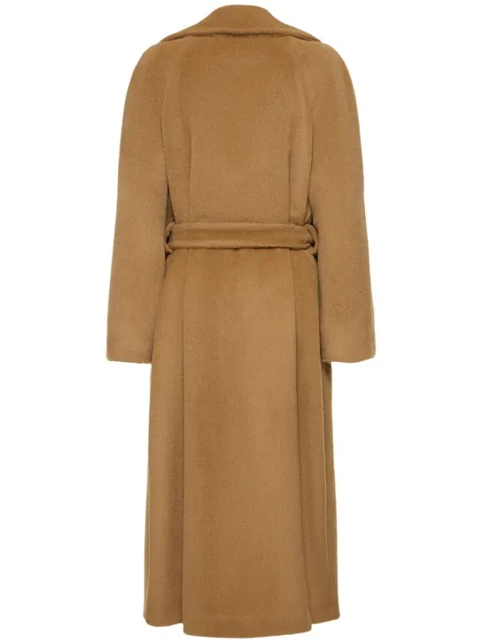 Alberta Ferretti   Belted alpaca &amp; wool long coat 