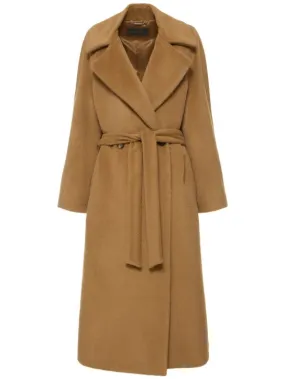 Alberta Ferretti   Belted alpaca &amp; wool long coat 