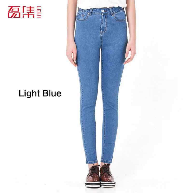 Autumn Fashion S- 6XL High Waist jeans High Elastic plus size Women Jeans woman femme washed casual skinny pencil Denim pants