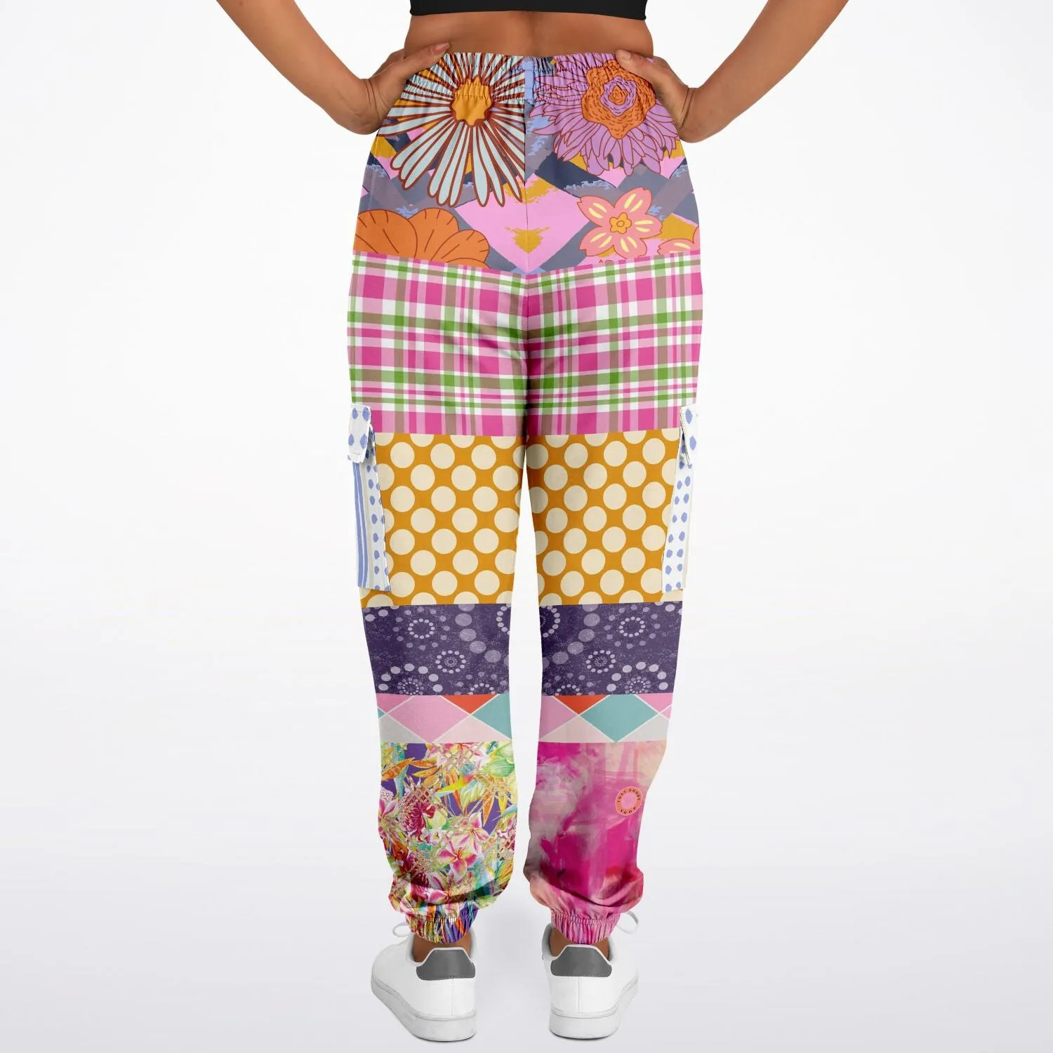 Bahama Mama Pink Patchwork Unisex Eco-Poly Cargo Joggers