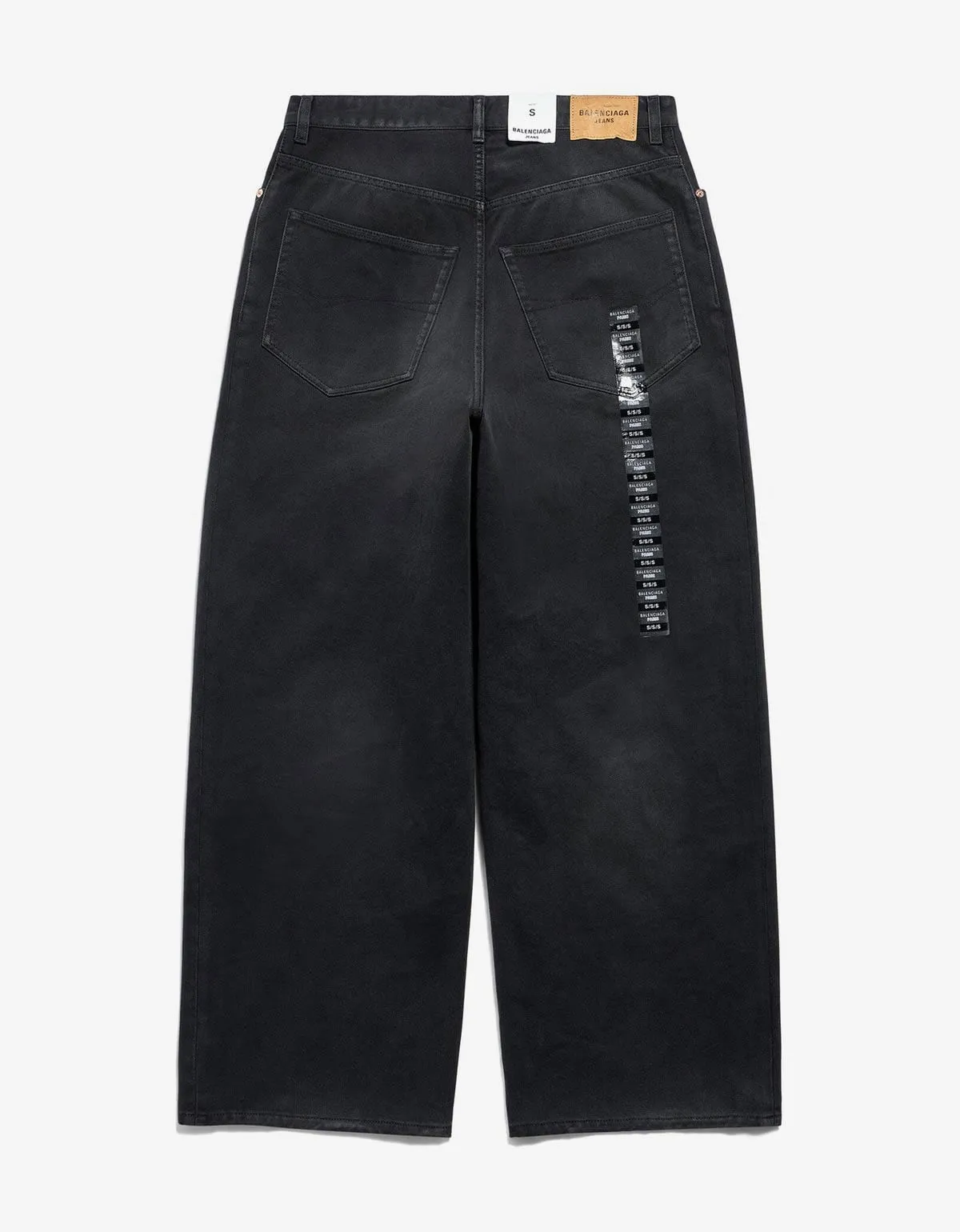 Balenciaga Black Size Sticker Baggy Jeans