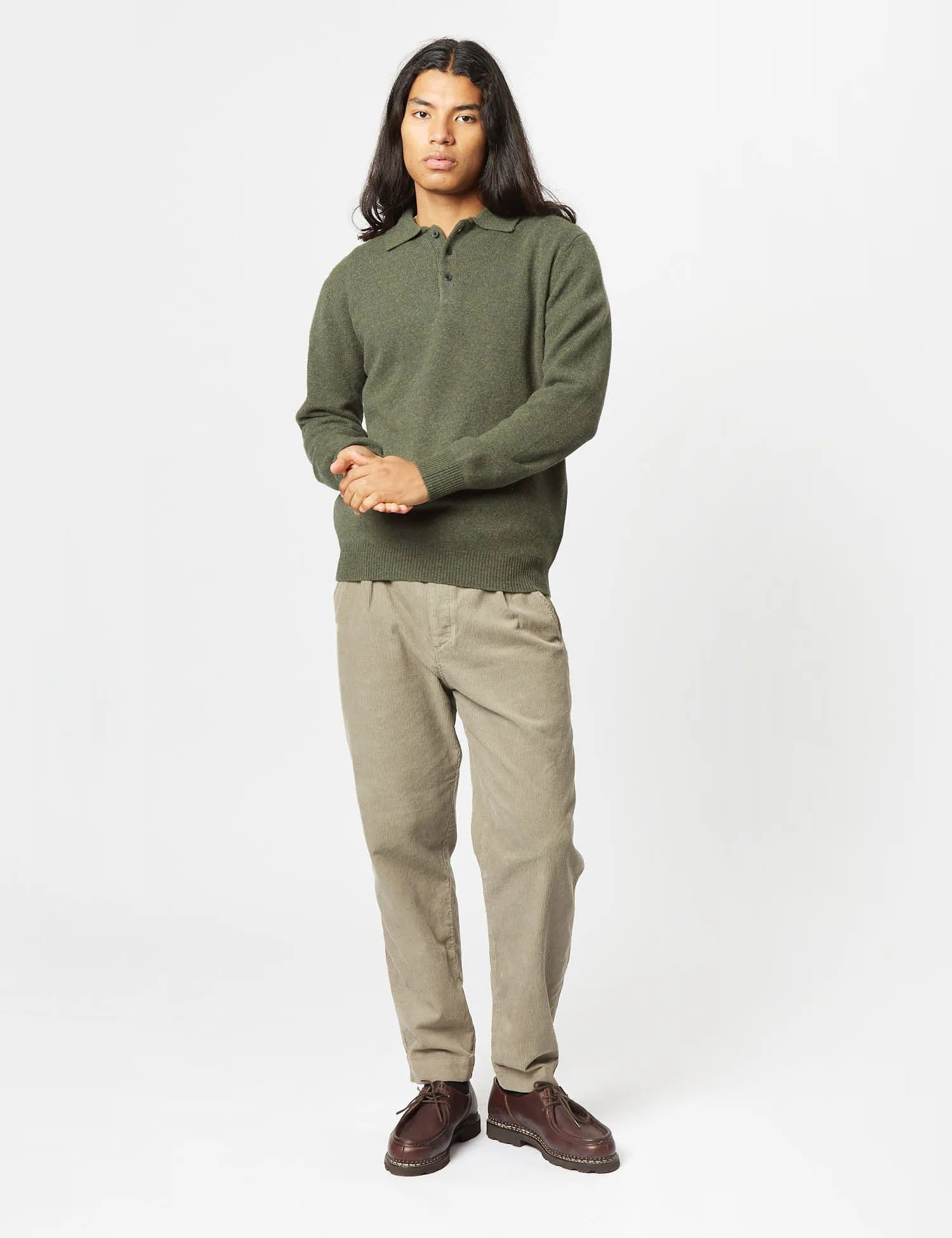 Beams Plus Knit Polo 9G - Green