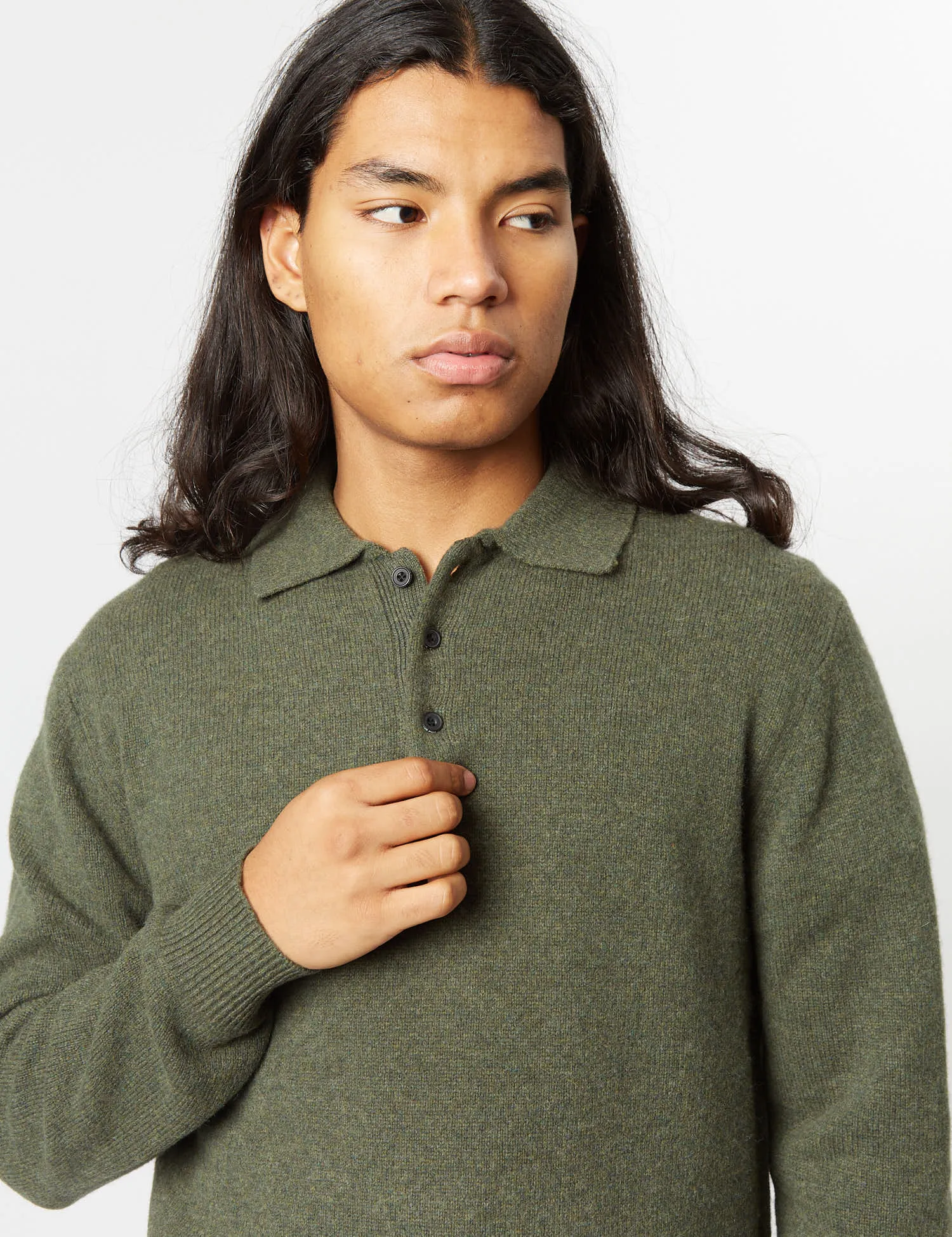 Beams Plus Knit Polo 9G - Green