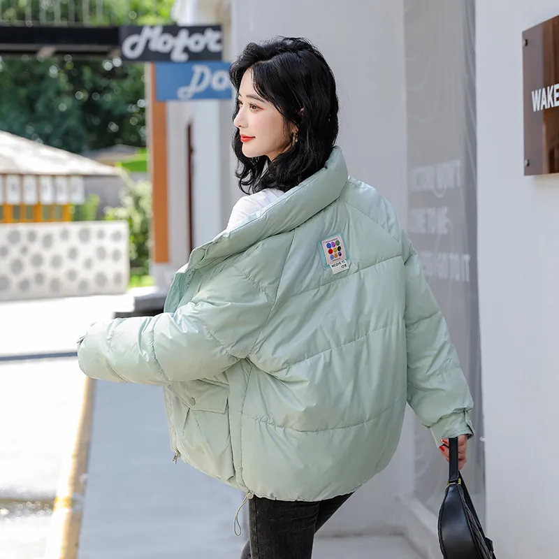 Big Pocket Stand-Up Collar Cropped Puffer Jacket