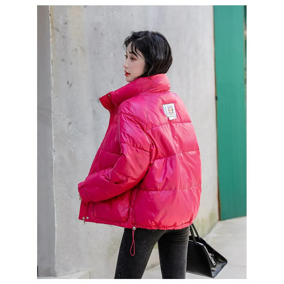 Big Pocket Stand-Up Collar Cropped Puffer Jacket