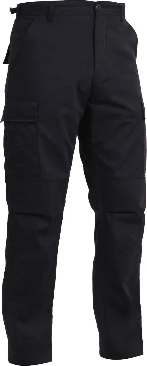 Black Law Enforcement SWAT Cloth Poly-Cotton Rip-Stop Cargo BDU Uniform