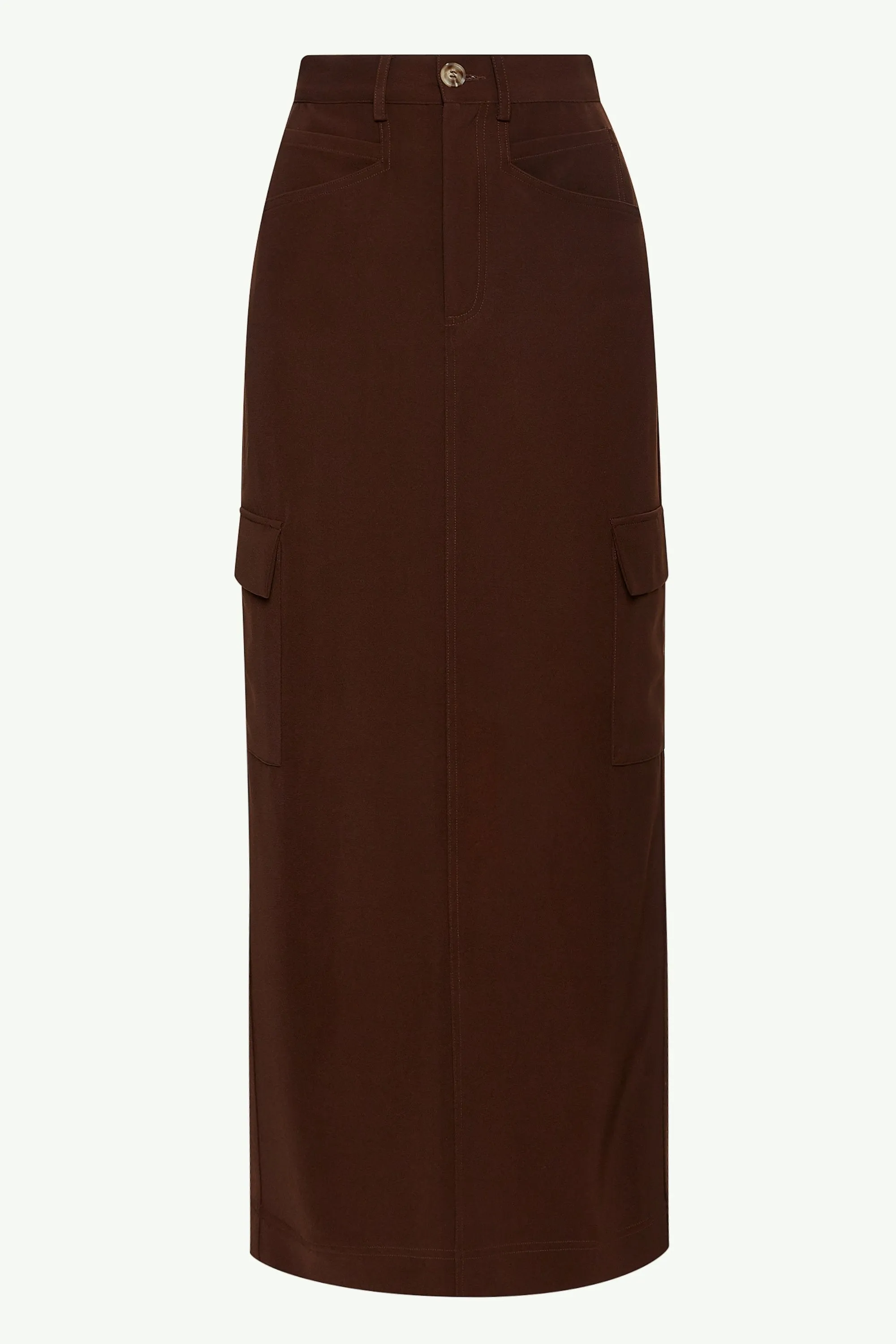 Blake Utility Maxi Skirt - Brown