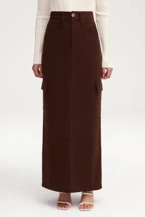 Blake Utility Maxi Skirt - Brown