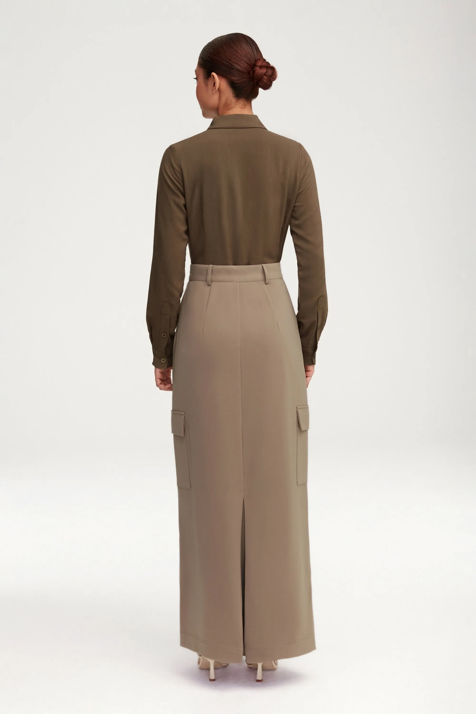 Blake Utility Maxi Skirt - Taupe