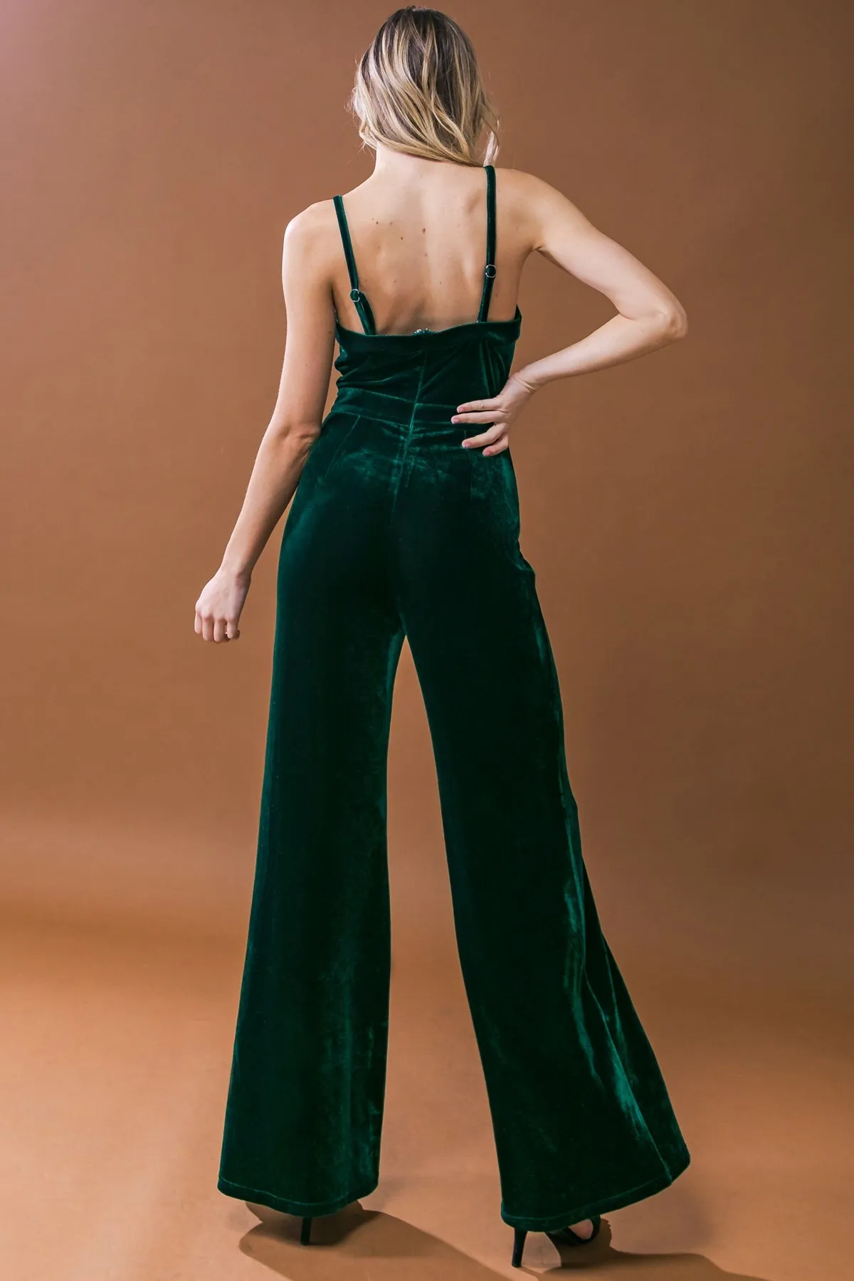 BLOW A KISS VELVET JUMPSUIT