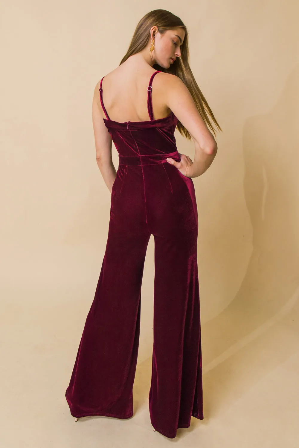 BLOW A KISS VELVET JUMPSUIT