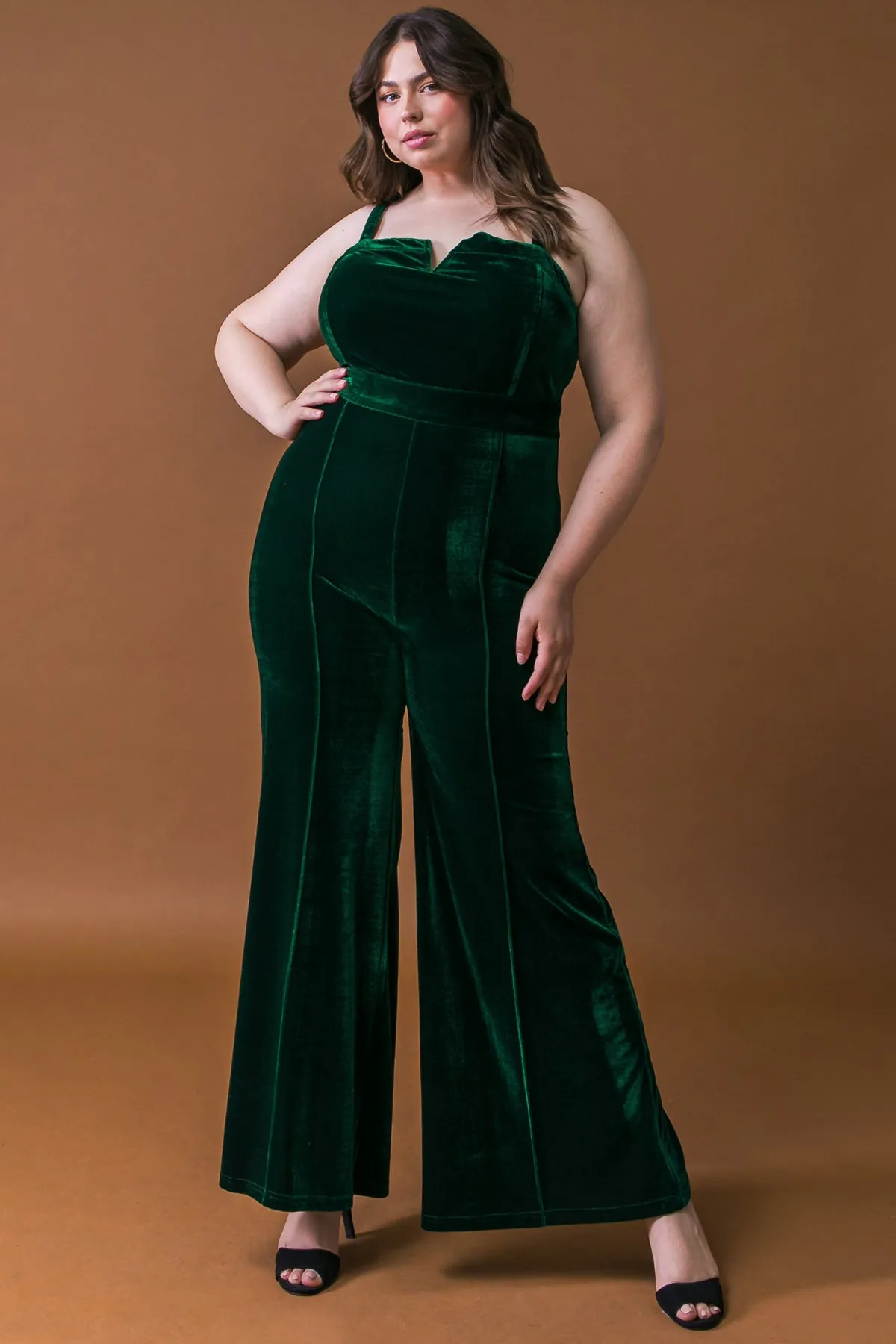 BLOW A KISS VELVET JUMPSUIT