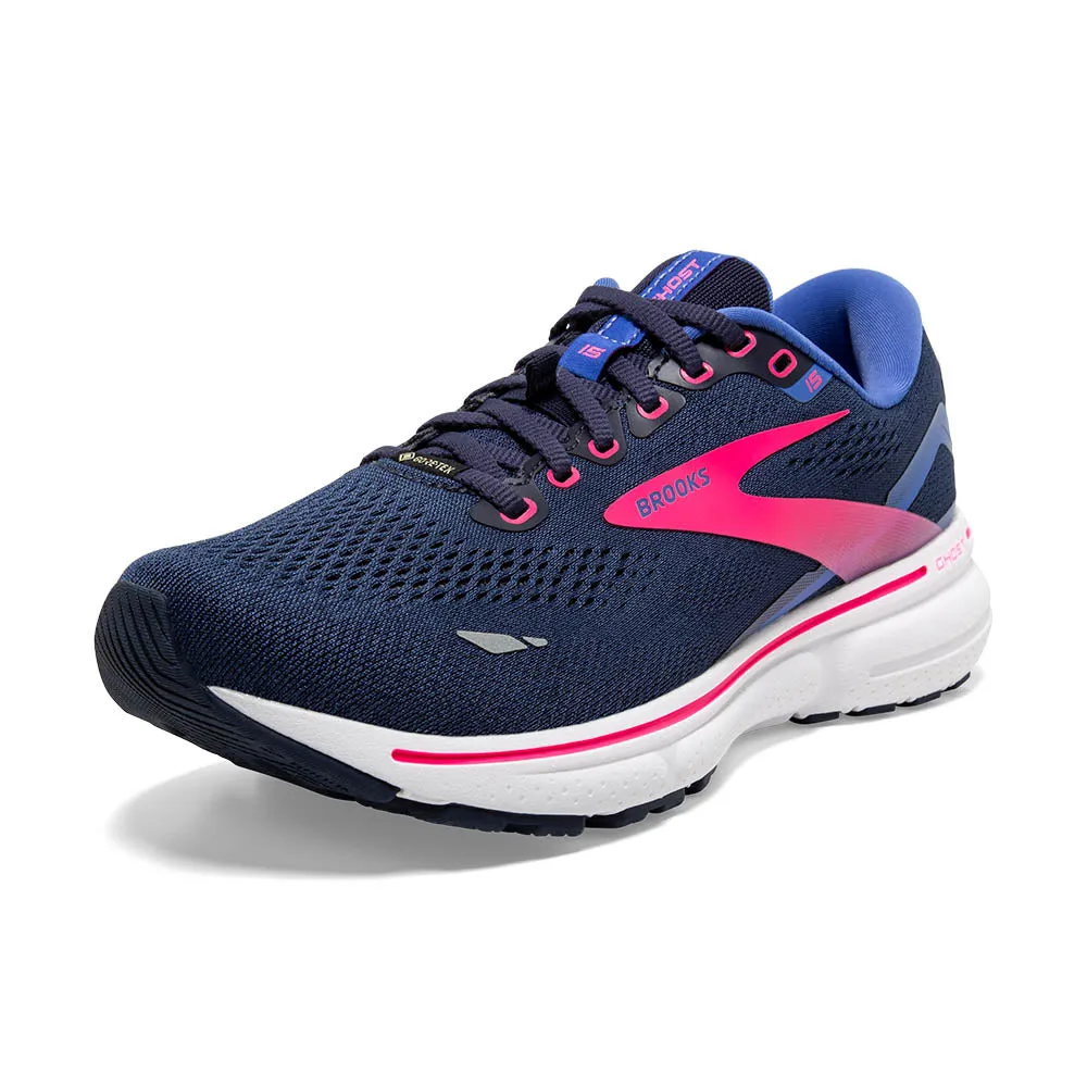 Brooks Ghost 15 GTX (Womens) - Peacoat/Blue/Pink