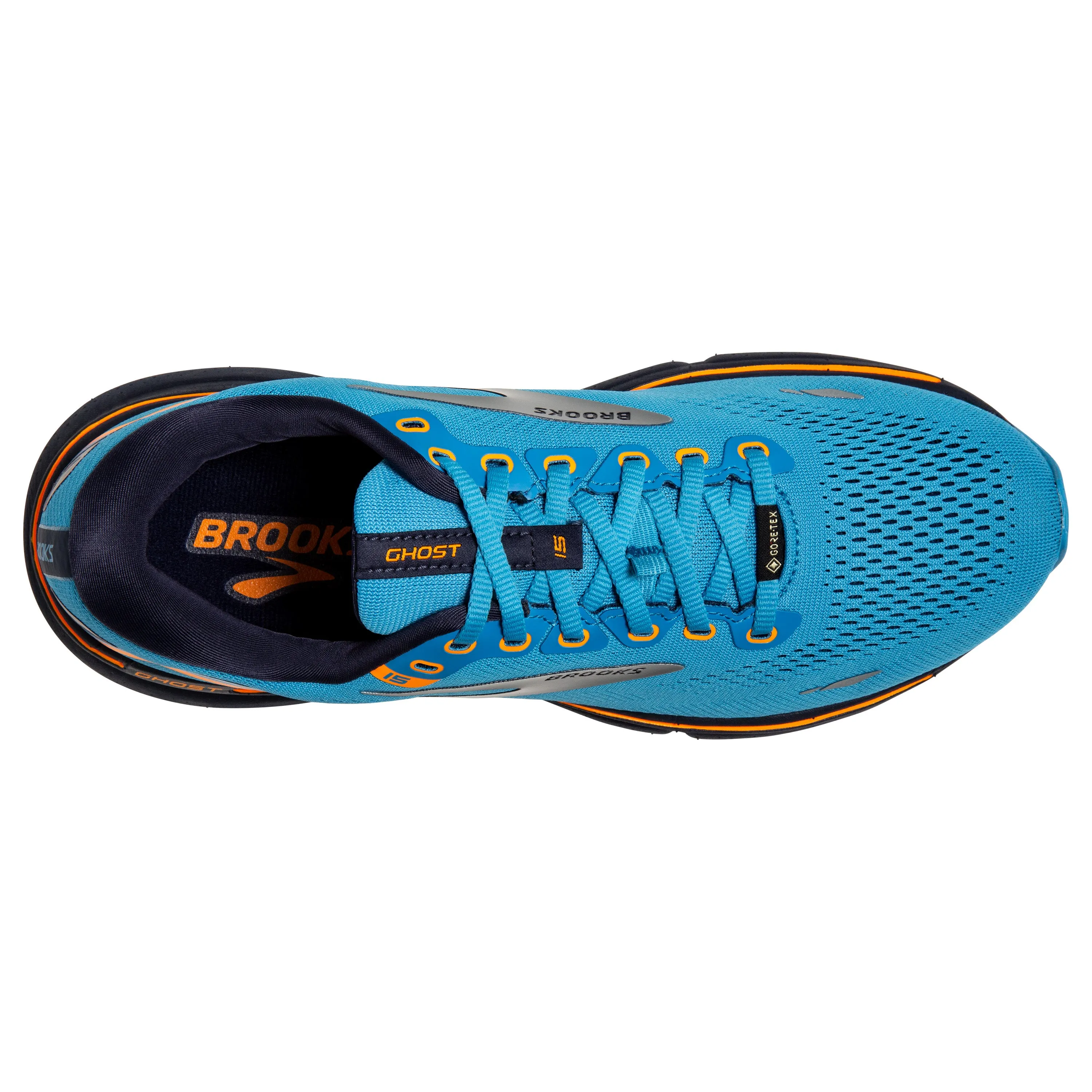 Brooks Mens Trainer Ghost 15 GTX Blue/Peacoat/Orange