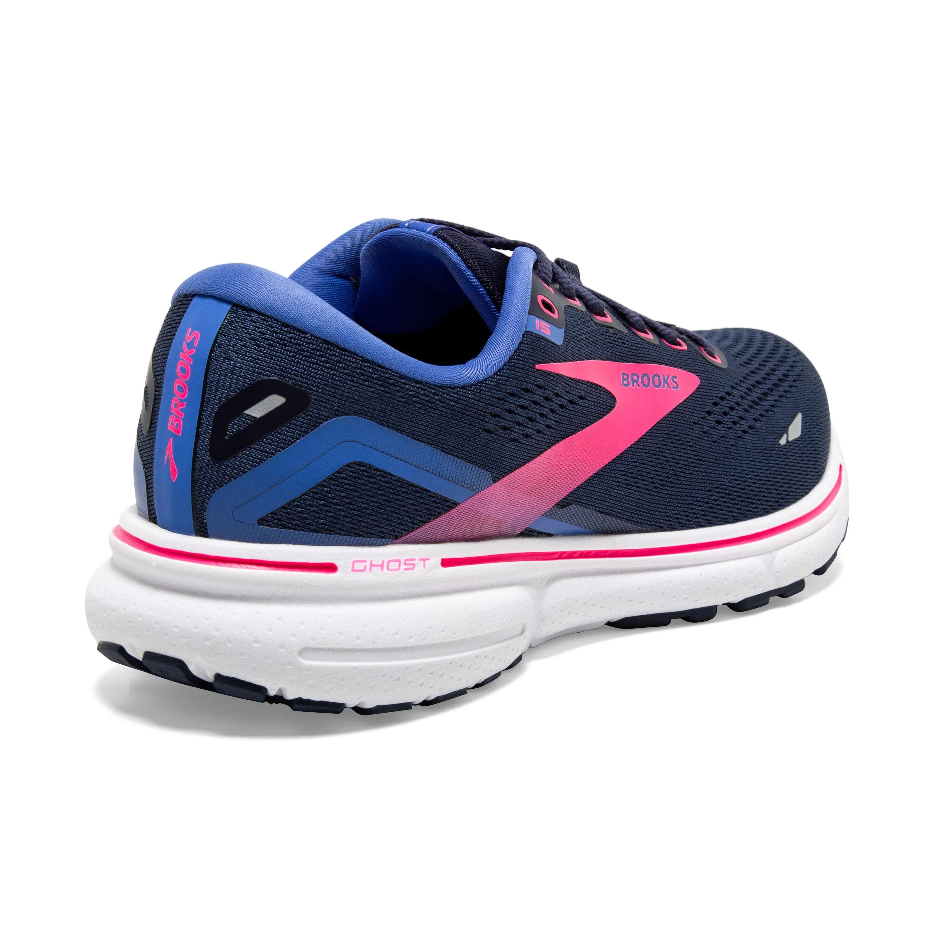 Brooks Womens Trainer Ghost 15 GTX Peacoat/Blue/Pink