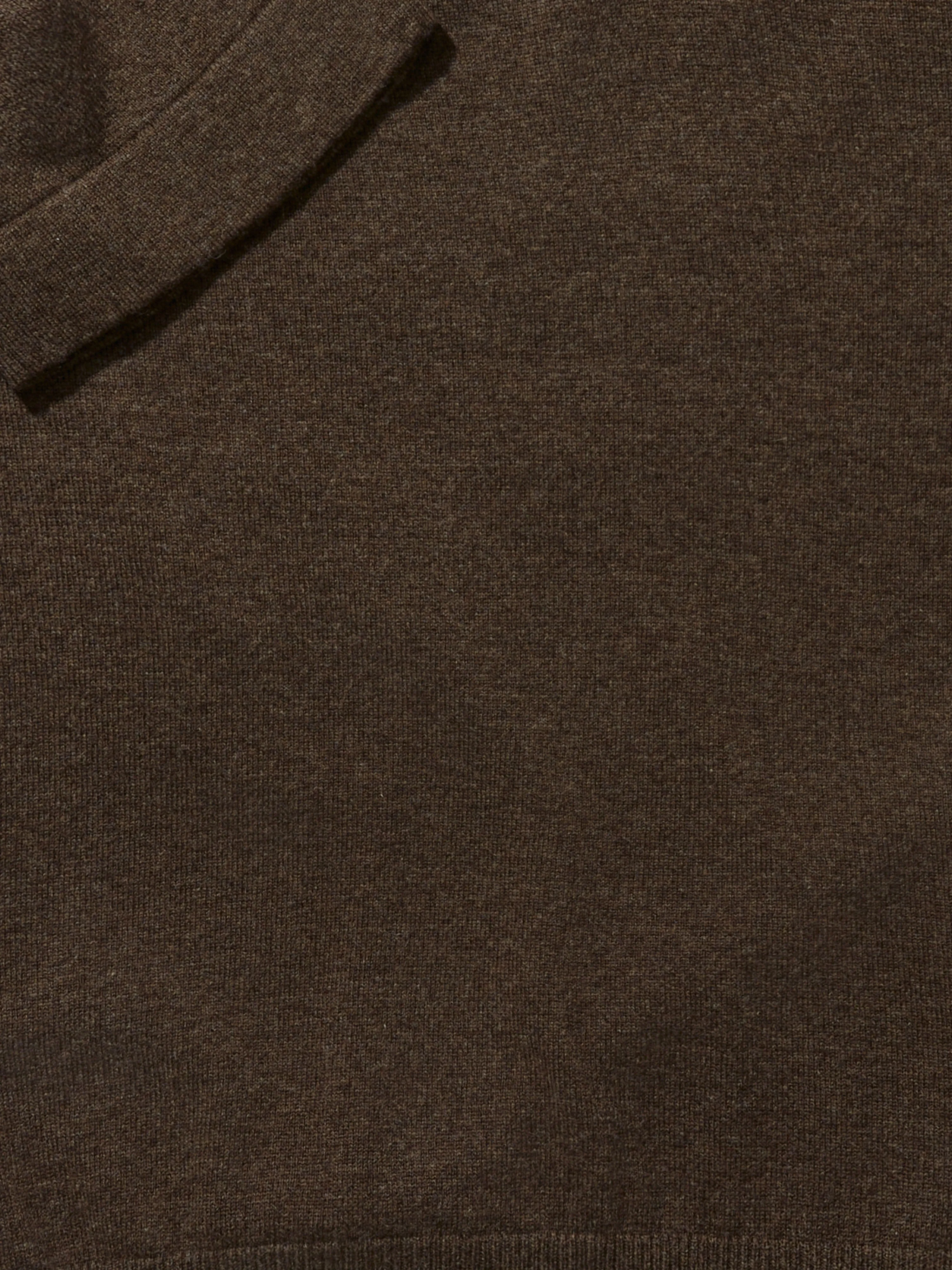 Brown Merino Wool Cashmere Polo