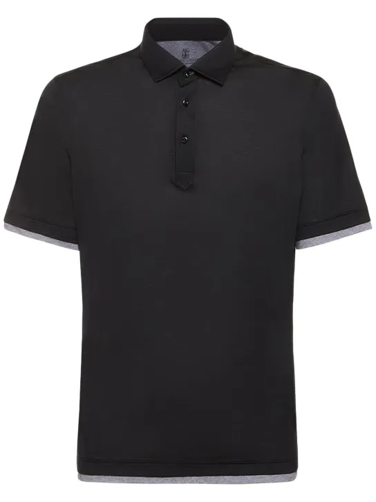 Brunello Cucinelli   Cotton &amp; silk jersey polo 