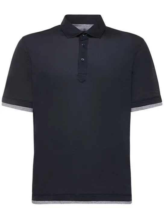 Brunello Cucinelli   Cotton &amp; silk jersey polo 