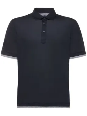 Brunello Cucinelli   Cotton &amp; silk jersey polo 