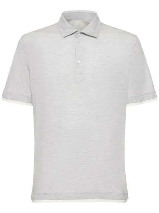 Brunello Cucinelli   Cotton &amp; silk jersey polo 