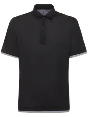 Brunello Cucinelli   Cotton &amp; silk jersey polo 