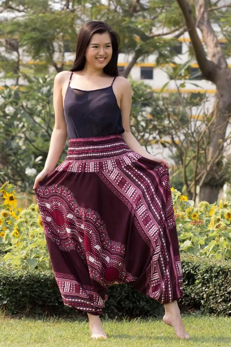 Burgundy Thai Hippie Pants