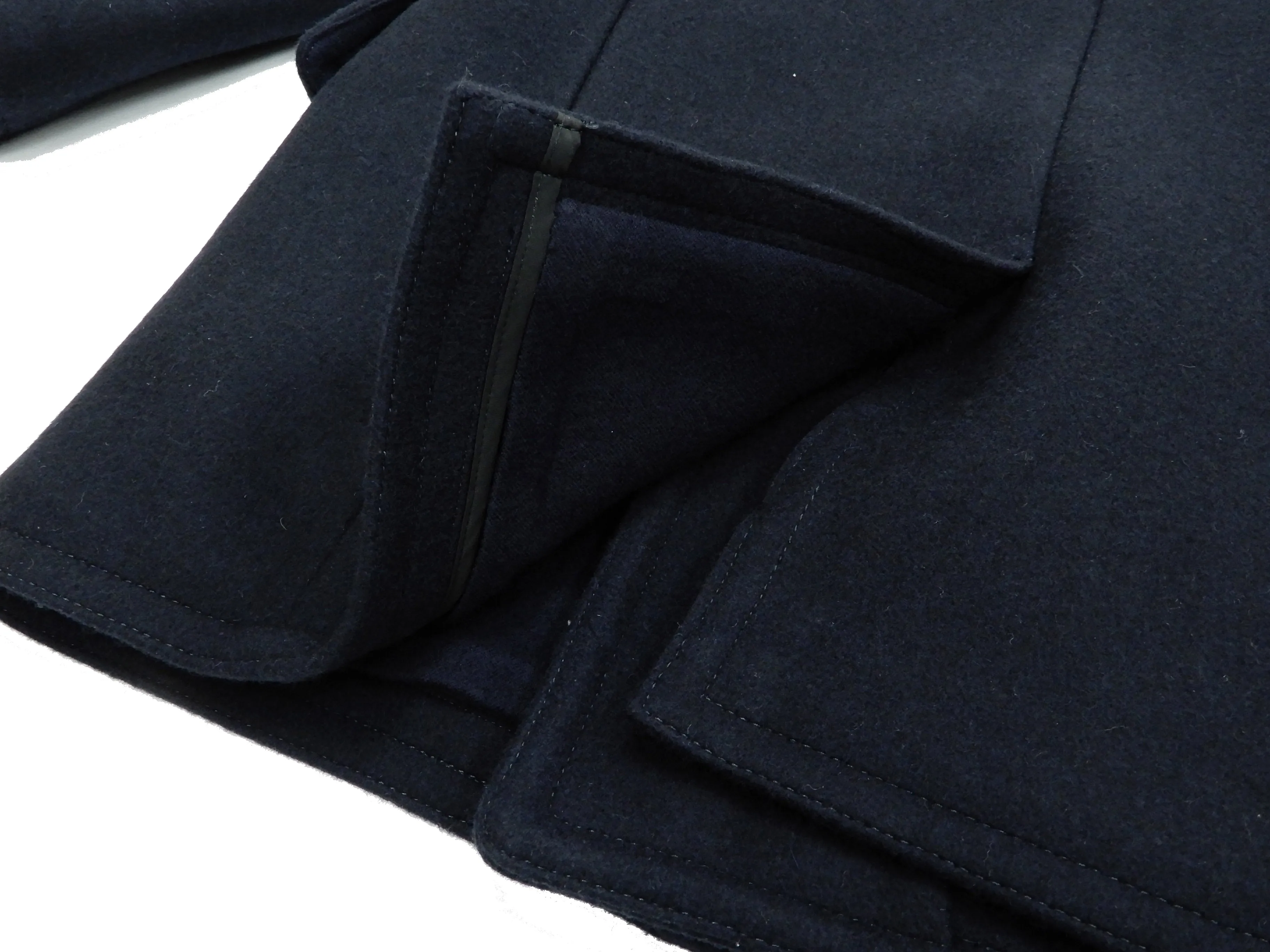 Buzz Rickson Pea Coat Men's U.S. Navy Wool Above-knee length Peacoat BR14146 Navy-Blue