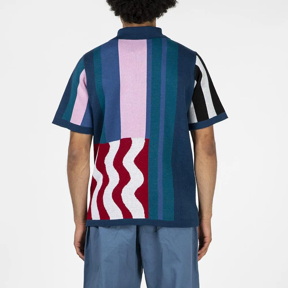 by Parra Wavy Merino Polo Shirt / Multi