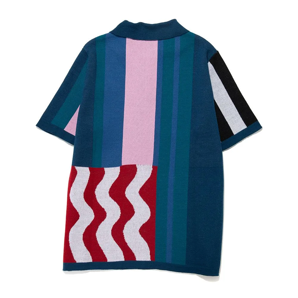 by Parra Wavy Merino Polo Shirt / Multi