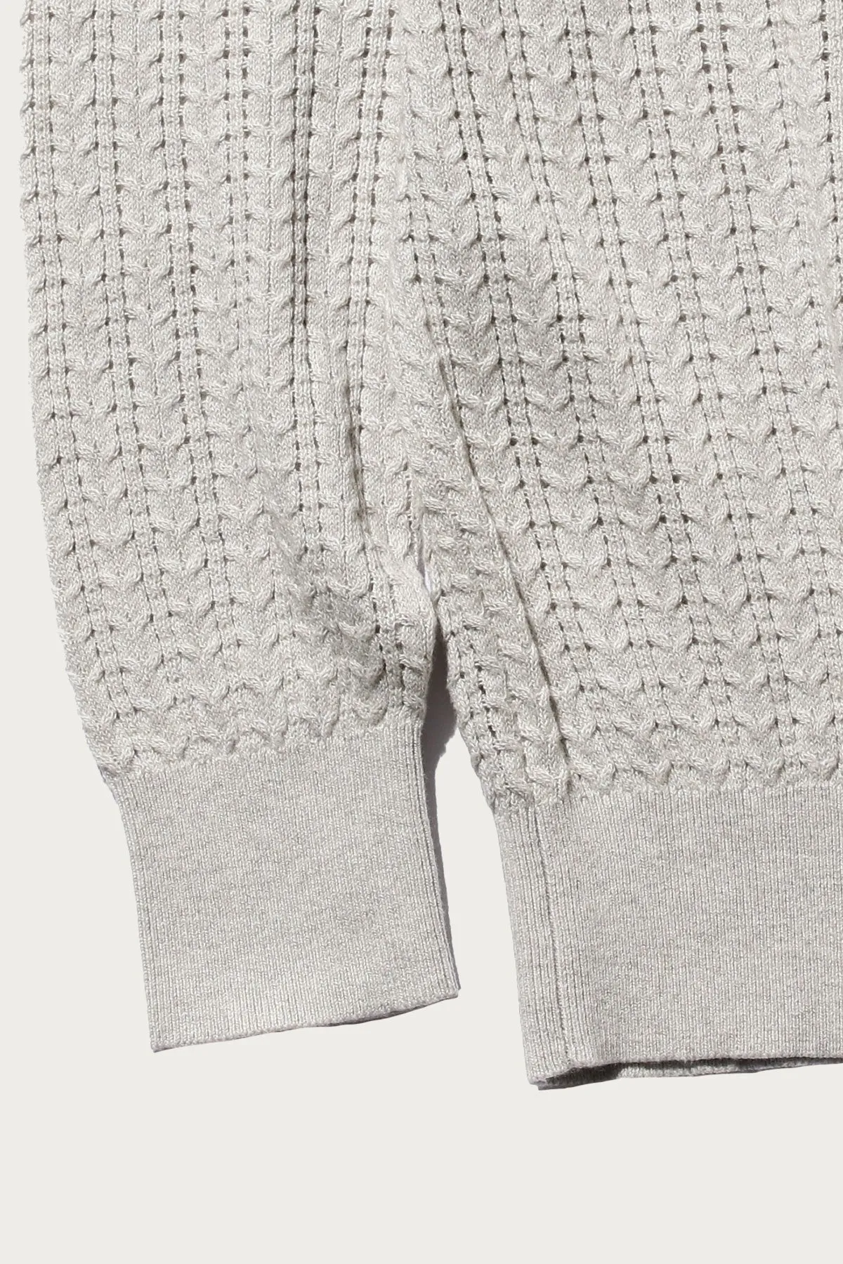 Cable Knit Polo - Ash