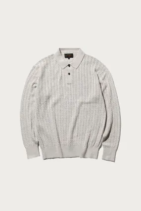 Cable Knit Polo - Ash