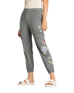 Cambio Karo Floral Embossed Cargo Pant